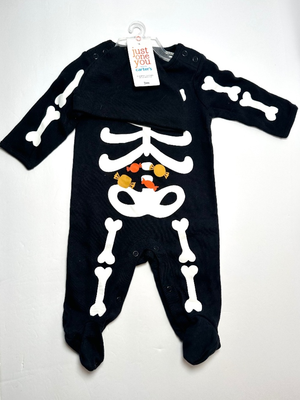 Carter’s Baby Skeleton Sleeper 3M NWT Halloween Footed Pajamas Costume
